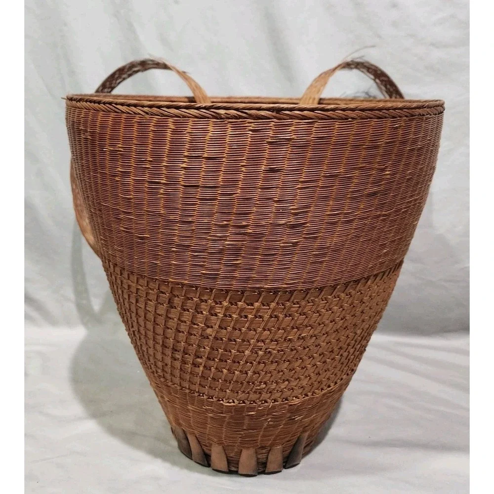 VTG Wicker‎ Backpack Basket Bakul Tambok Asian Farming Harvest Collection
